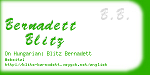bernadett blitz business card
